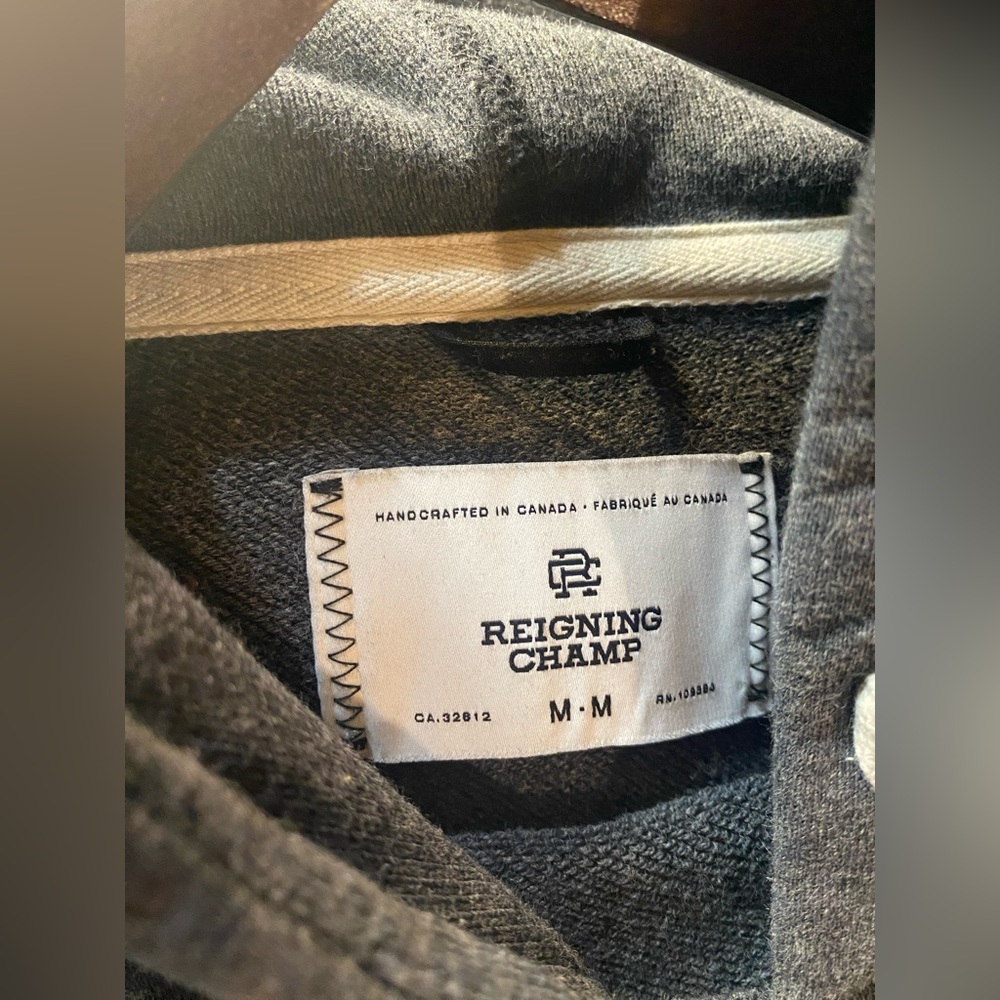 Reigning Champ Heavyweight Men's Hoodie Sweatshirt - Charcoal - Picture 3 of 4